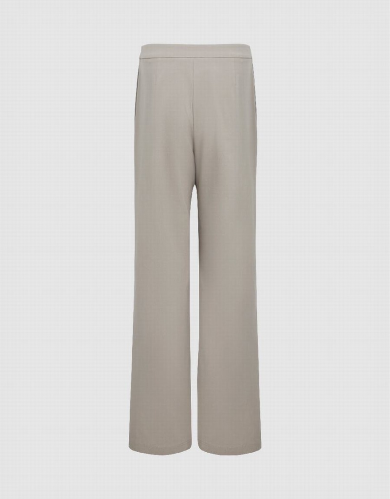 Grey Women's Urban Revivo Straight Pants | YQV5751TD