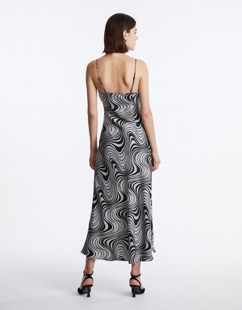 Grey Women's Urban Revivo Swirl Print Maxi Cami Dress | XDF9681LS