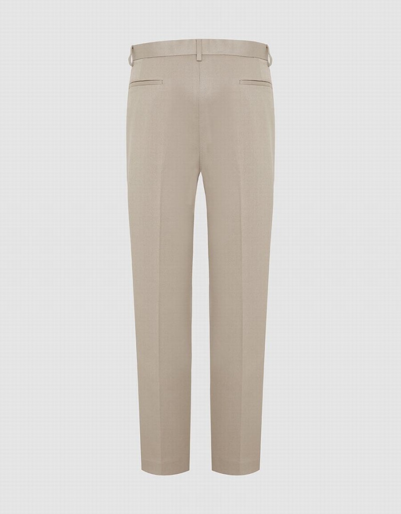 Khaki Grey Men's Urban Revivo Tailored Straight Pants | POV7648CD