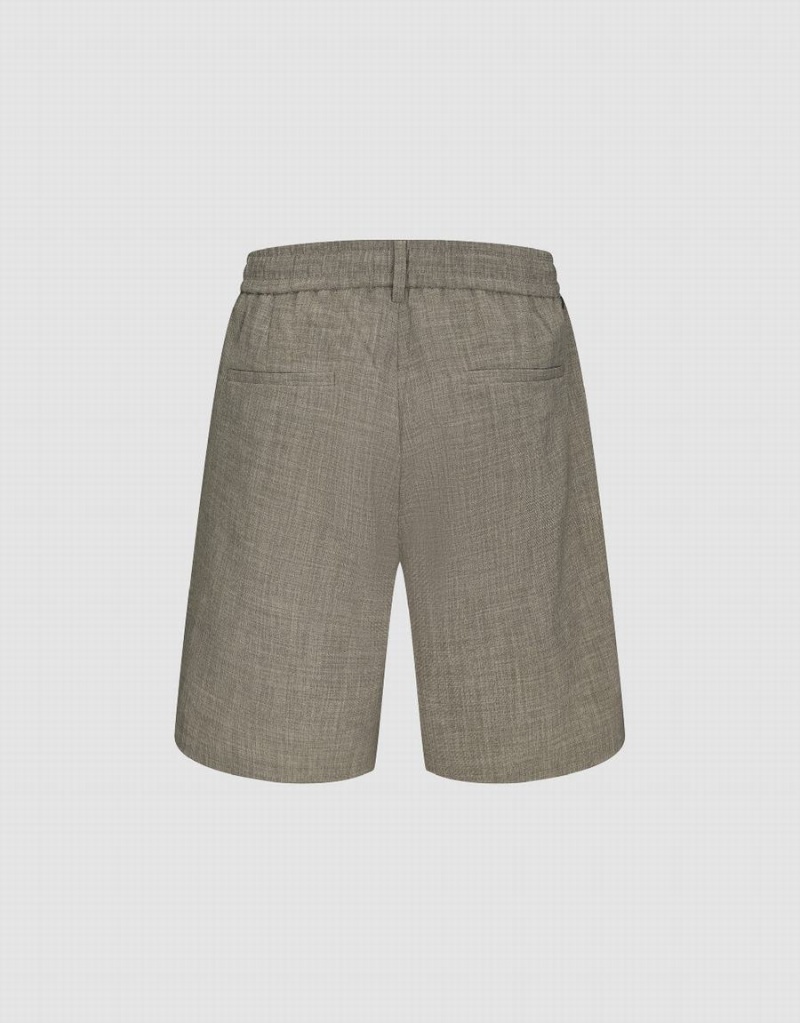 Khaki Men's Urban Revivo Loose Shorts | GNP1353BJ