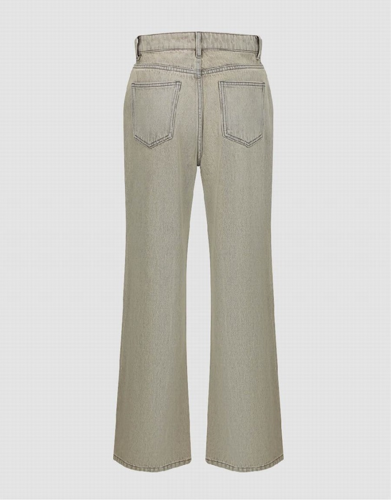 Light Grey Women's Urban Revivo Wide-Leg Jeans | CKX2749SQ