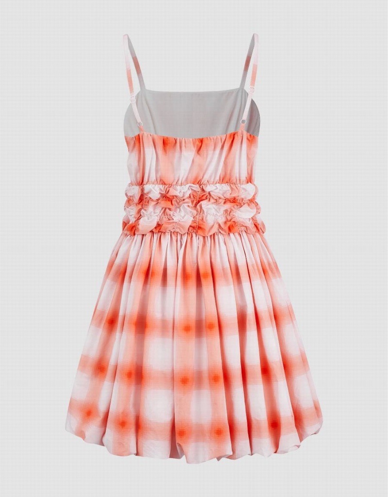 Orange Women's Urban Revivo Gingham A-Line Cami Dress | XFL411SM