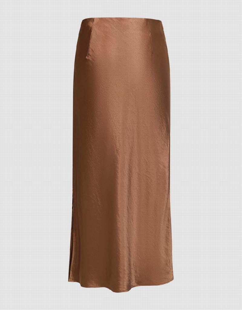 Orange Women's Urban Revivo Midi Straight Skirts | AWZ9065CP