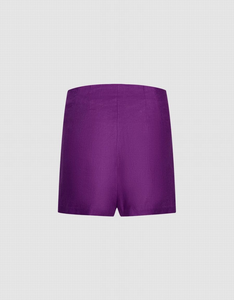 Purple Women's Urban Revivo Basic Skort Shorts | CQX481OH