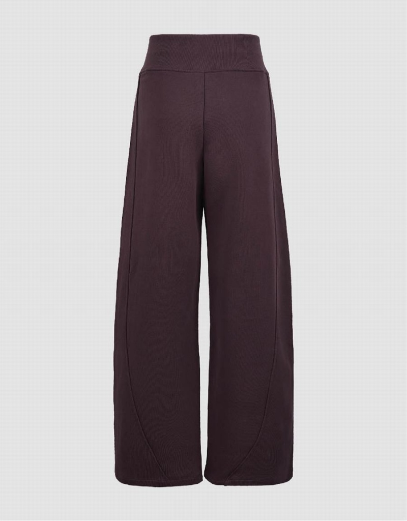 Purple Women's Urban Revivo Knitted Wide-Leg Pants | SWQ9511GE