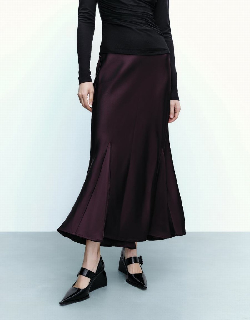 Purple Women's Urban Revivo Maxi Fishtail Skirts | JOH2563DC