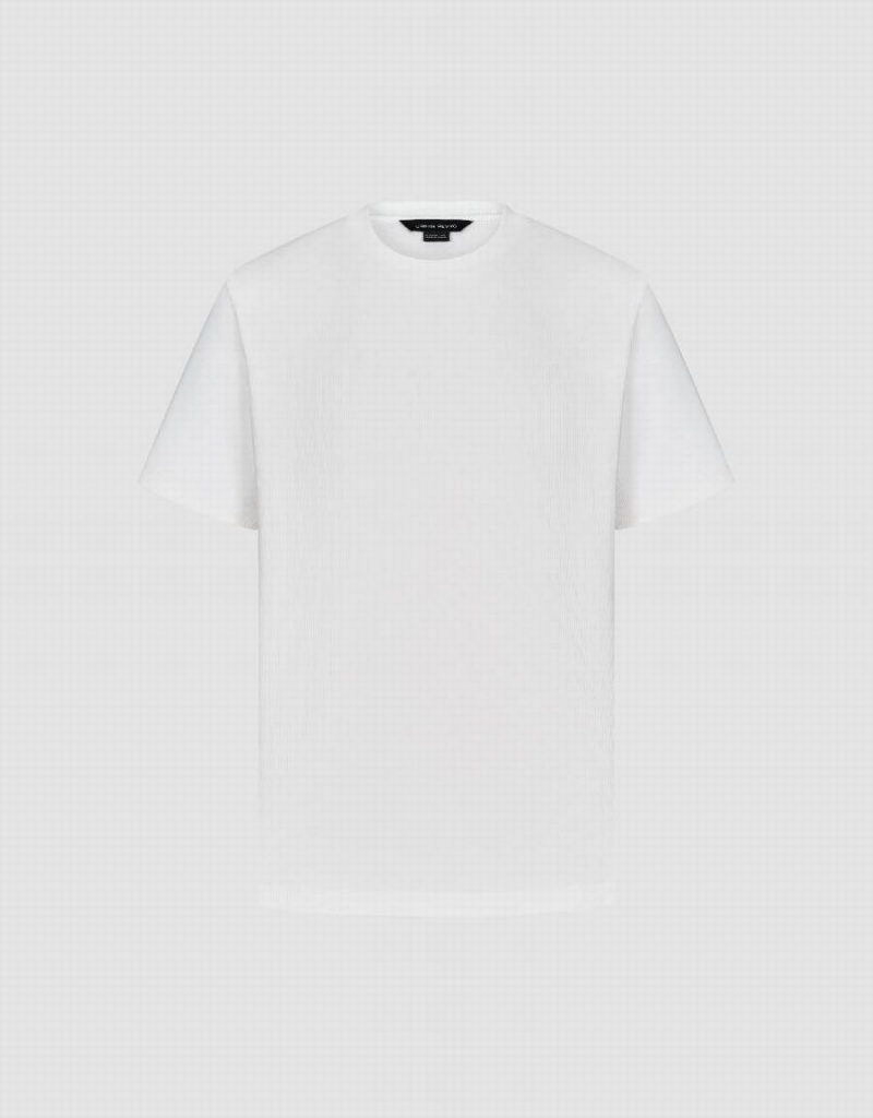 White Men's Urban Revivo Crew Neck Knited T Shirts | JGQ5356IG