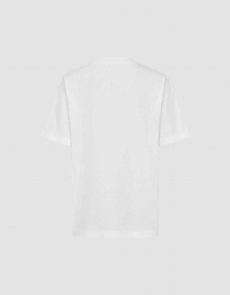 White Men's Urban Revivo Pocket Patched Crew Neck T Shirts | ROF2120BL