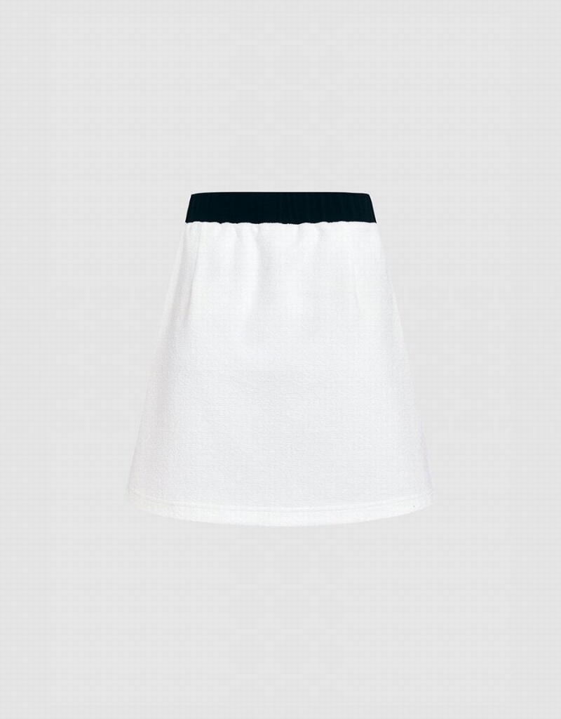 White Women's Urban Revivo Contrast Trim Mini Skirts | SNG7750ZI