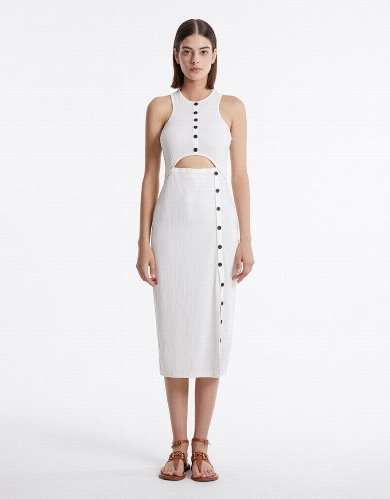 White Women's Urban Revivo Cut Out Knit Dress | NNG708YB