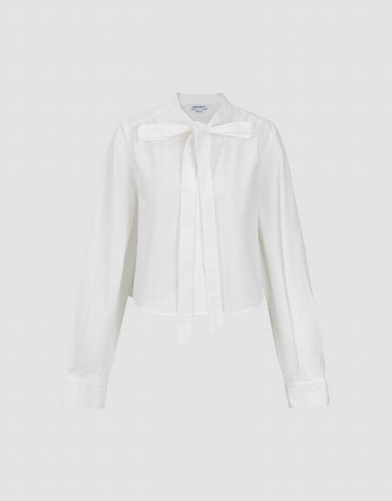 White Women's Urban Revivo Loose A-Line Shirts | PPL10020PA