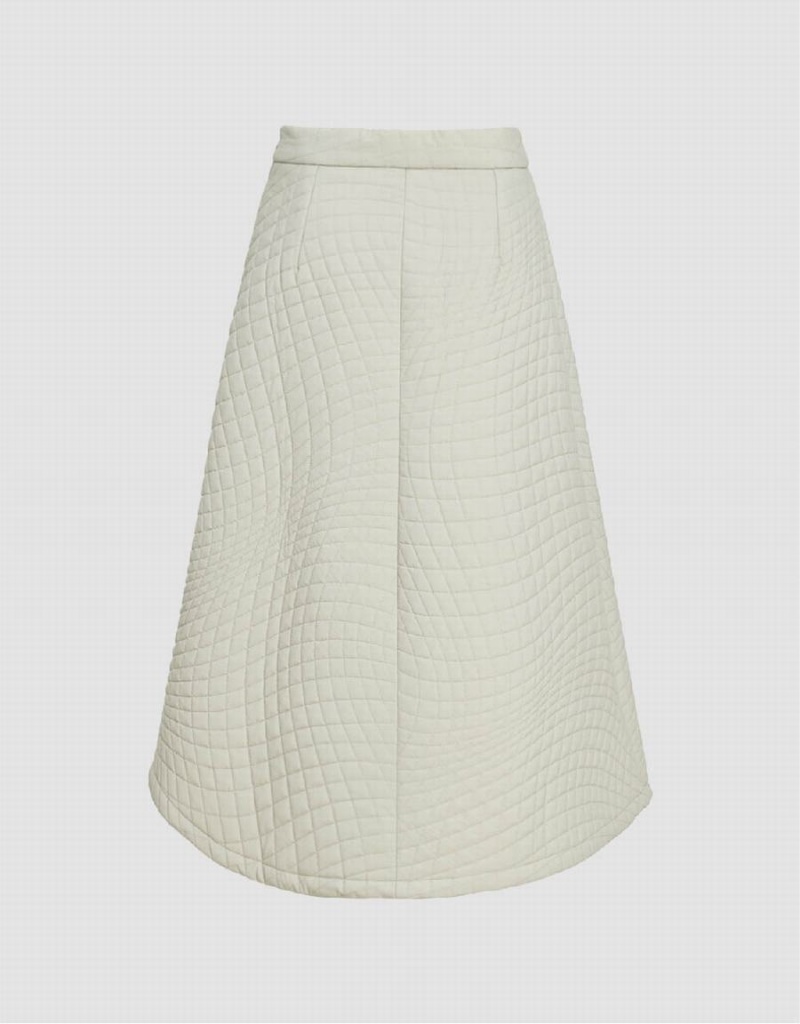 White Women's Urban Revivo Midi A-Line Skirts | FFX1155KY