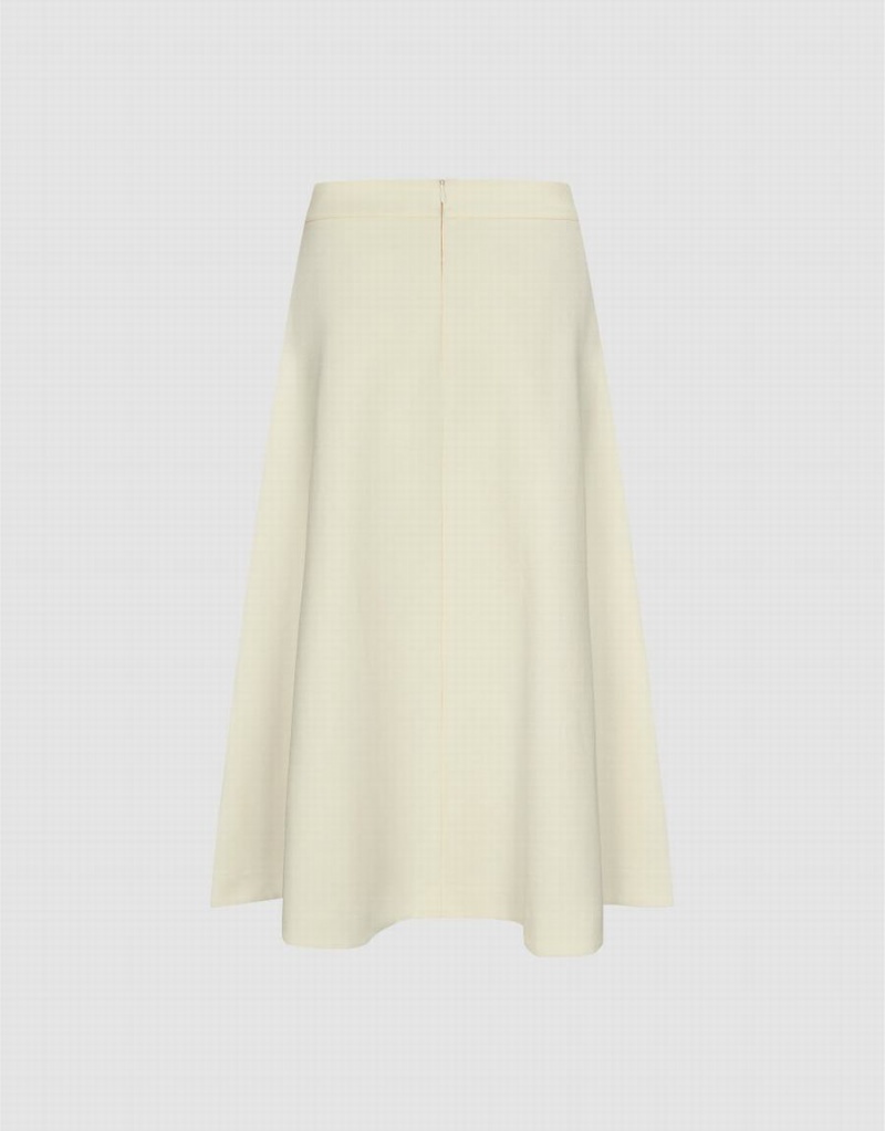 White Women's Urban Revivo Midi Straight Skirts | TAE4178UO