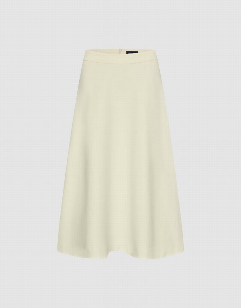 White Women\'s Urban Revivo Midi Straight Skirts | TAE4178UO