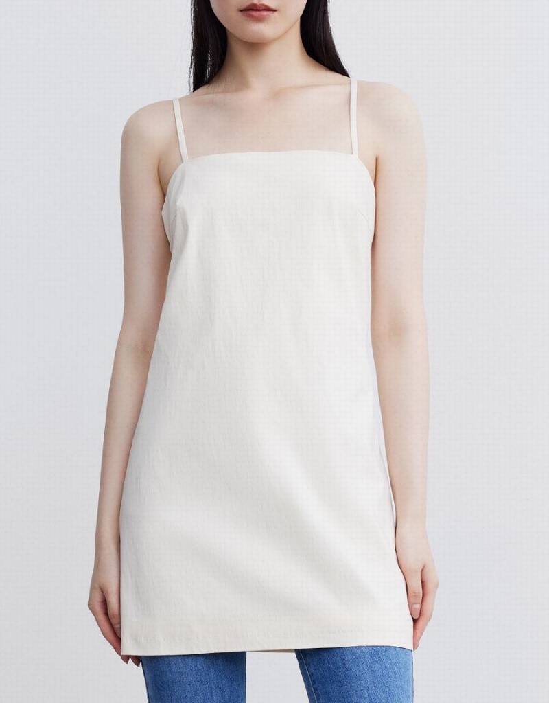 White Women's Urban Revivo Plain Cami Dress | MAL2684NP