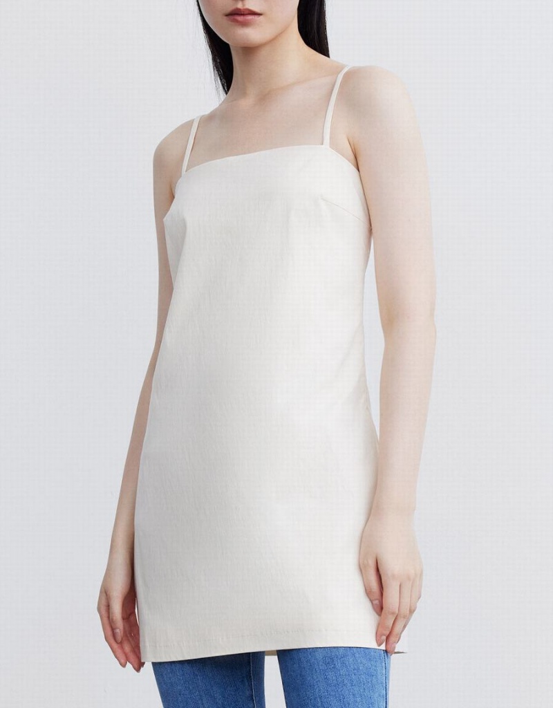 White Women's Urban Revivo Plain Cami Dress | MAL2684NP