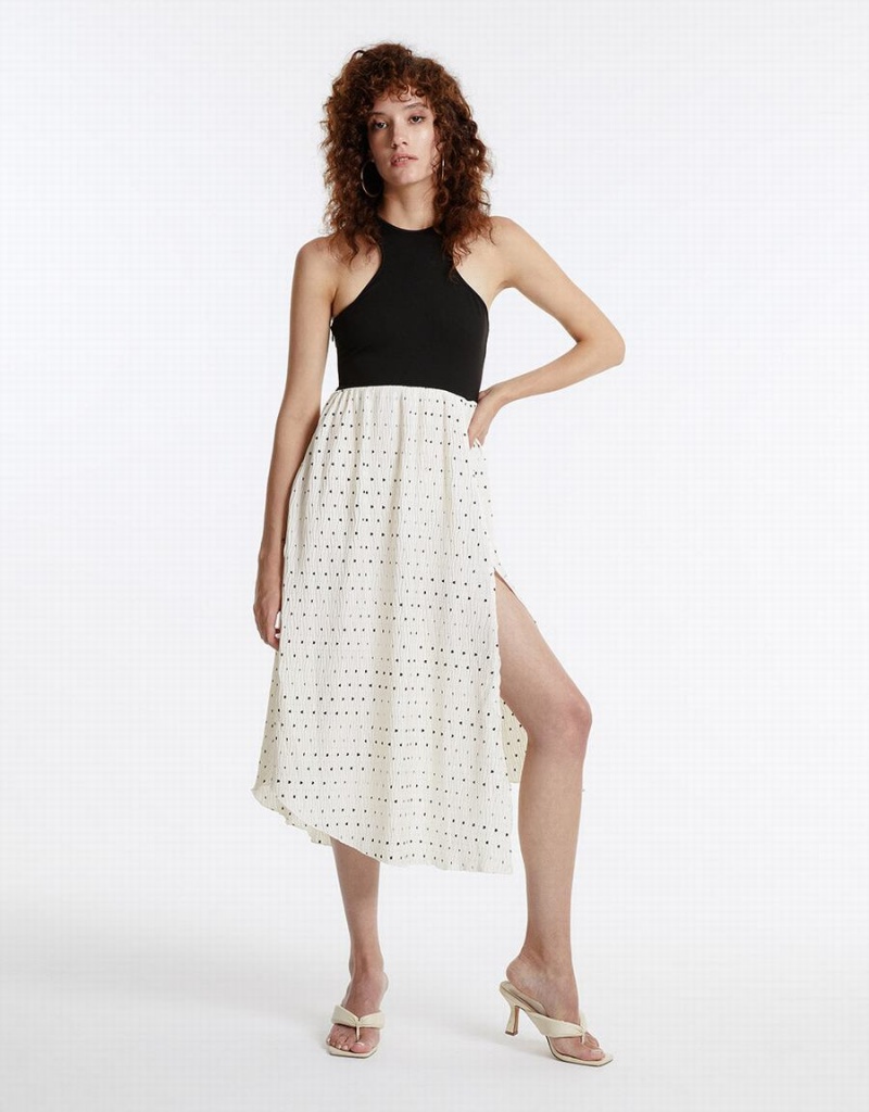 White Women's Urban Revivo Polka Dot Halter Dress | OLJ5538KT