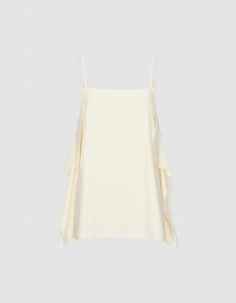 White Women's Urban Revivo Raffle Cami Tank Top | HKD7960ZH