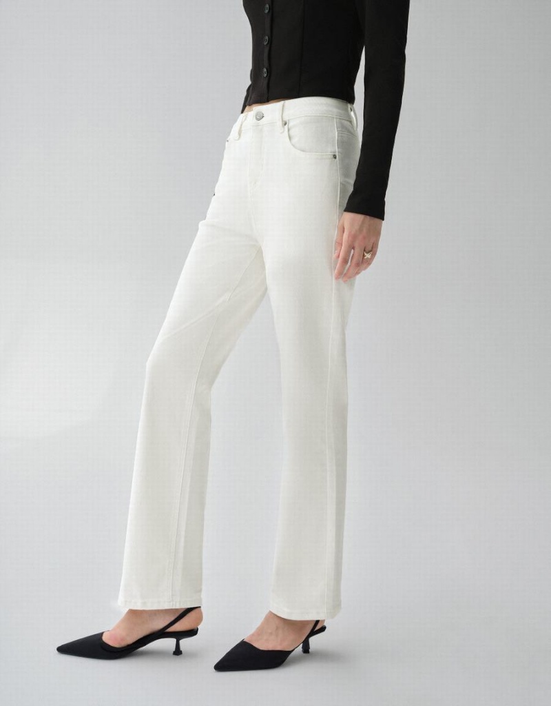 White Women's Urban Revivo Straight Jeans | NIA8024HU