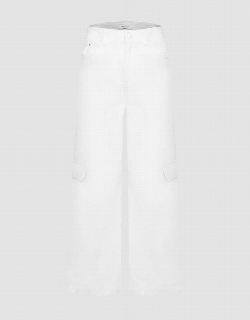 White Women\'s Urban Revivo Straight Pants | MXH4339JW