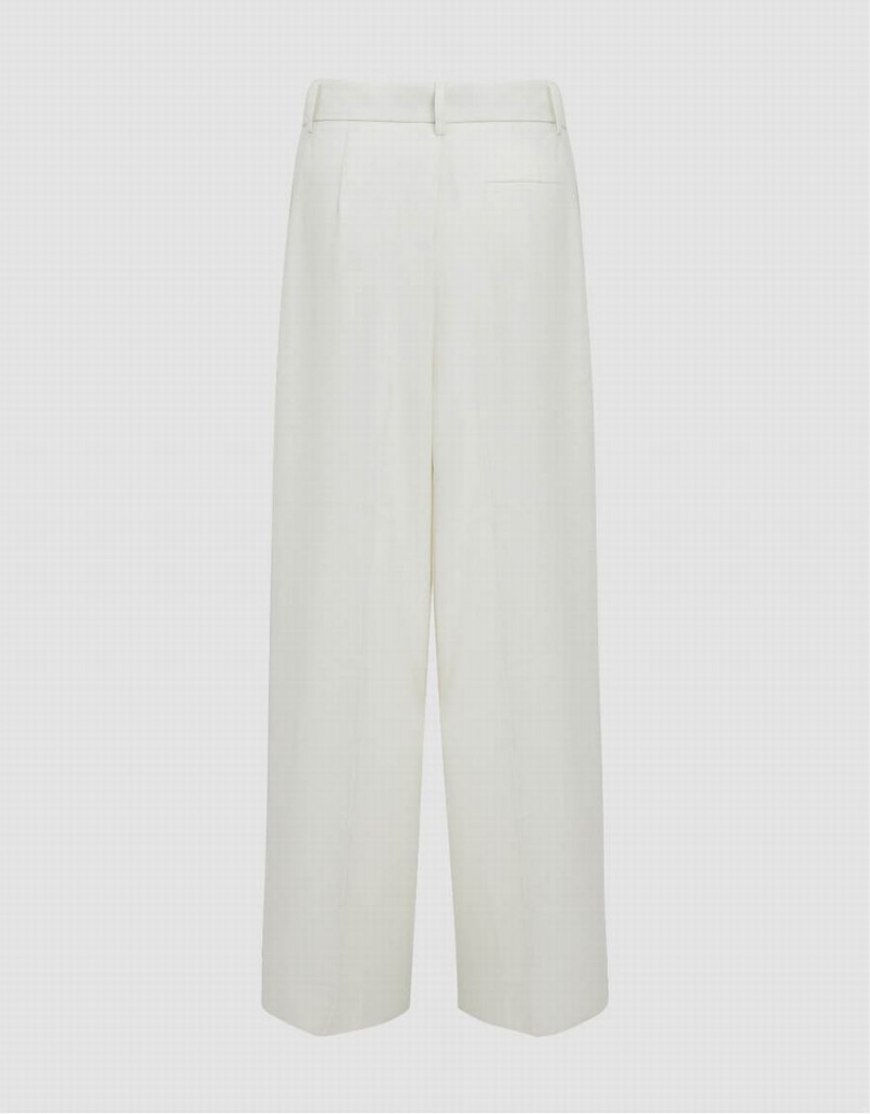 White Women's Urban Revivo Tailored Wide-Leg Pants | NBH3139RS