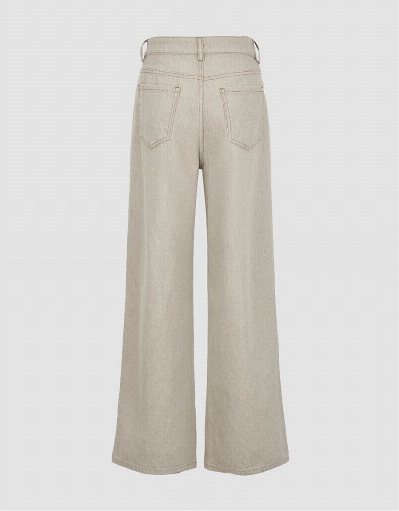 White Women's Urban Revivo Wide-Leg Jeans | UMB5836DB