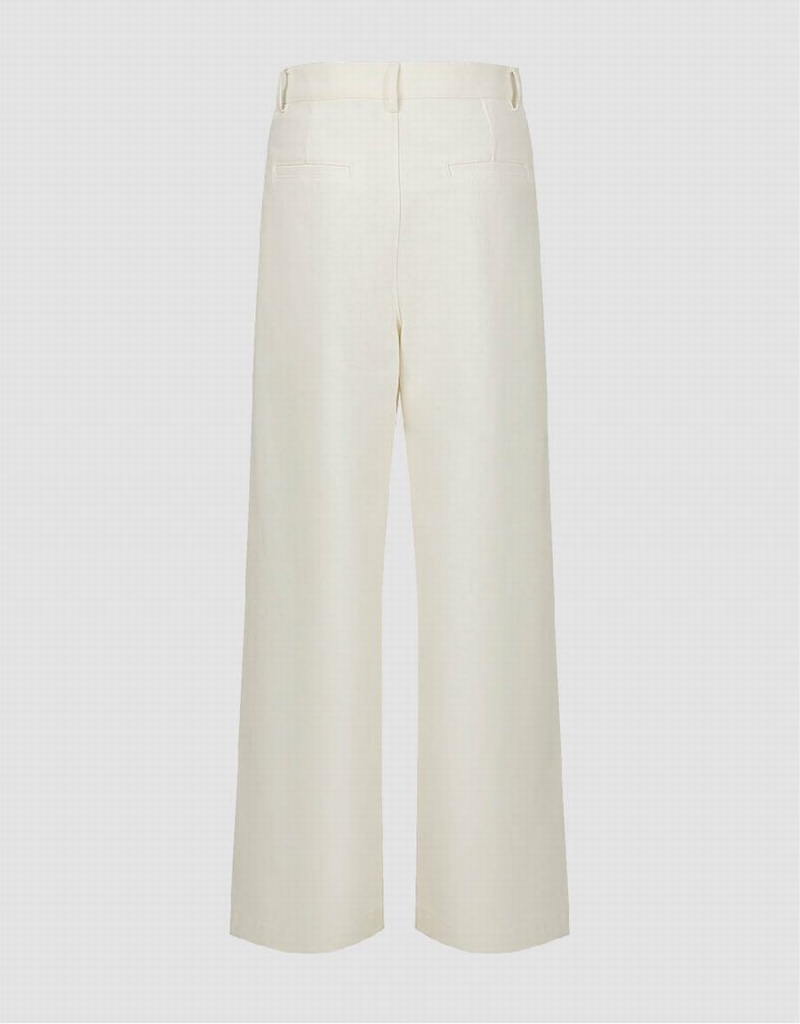 White Women's Urban Revivo Wide-Leg Jeans | LMH4090KU