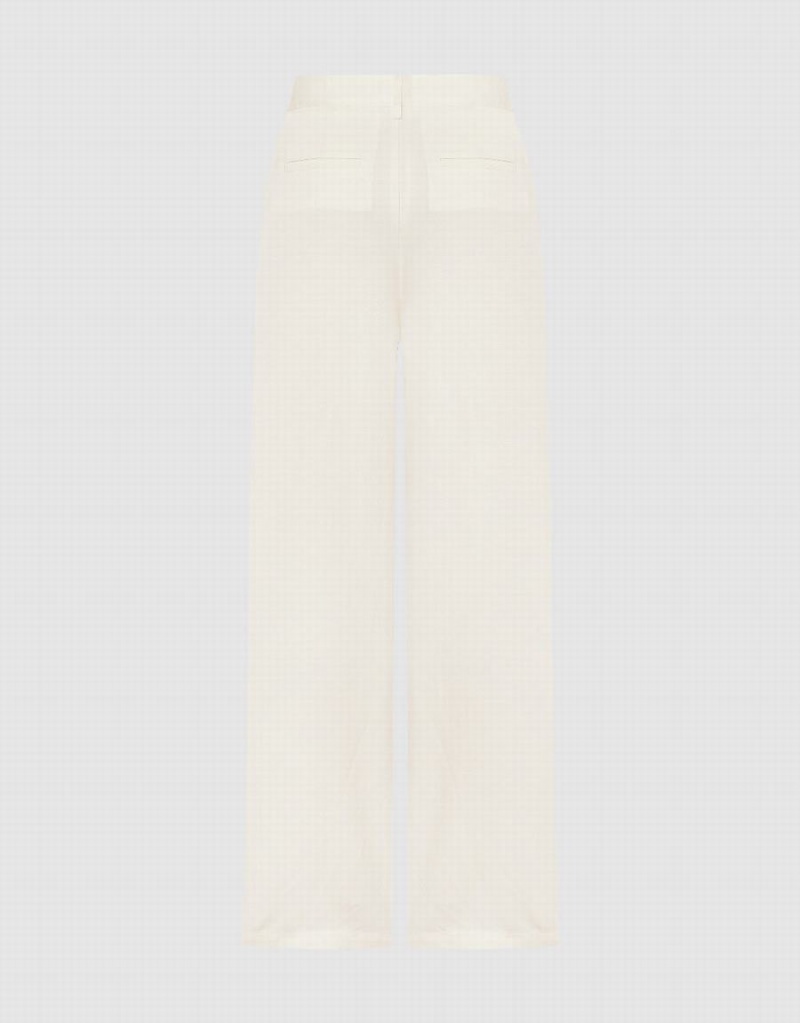 White Women's Urban Revivo Wide-Leg Pants | MTL3842BT