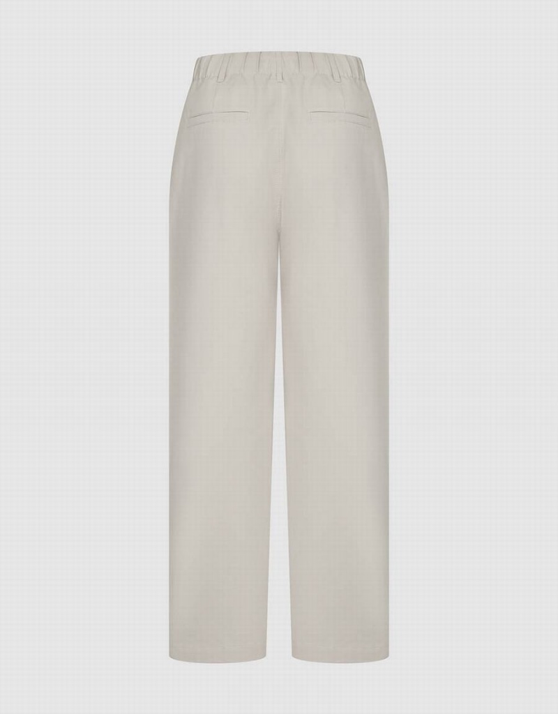 White Women's Urban Revivo Wide-Leg With Rope Pants | RDB8733CP