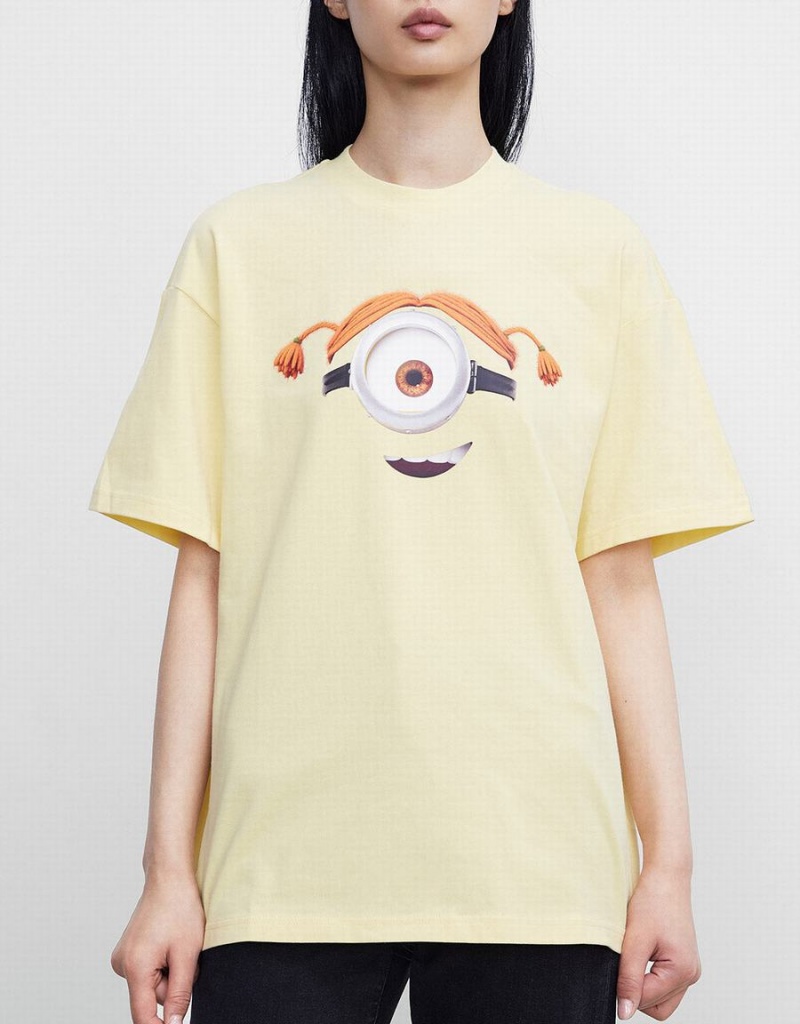 Yellow Women's Urban Revivo Minions T Shirts | MUX9980NS